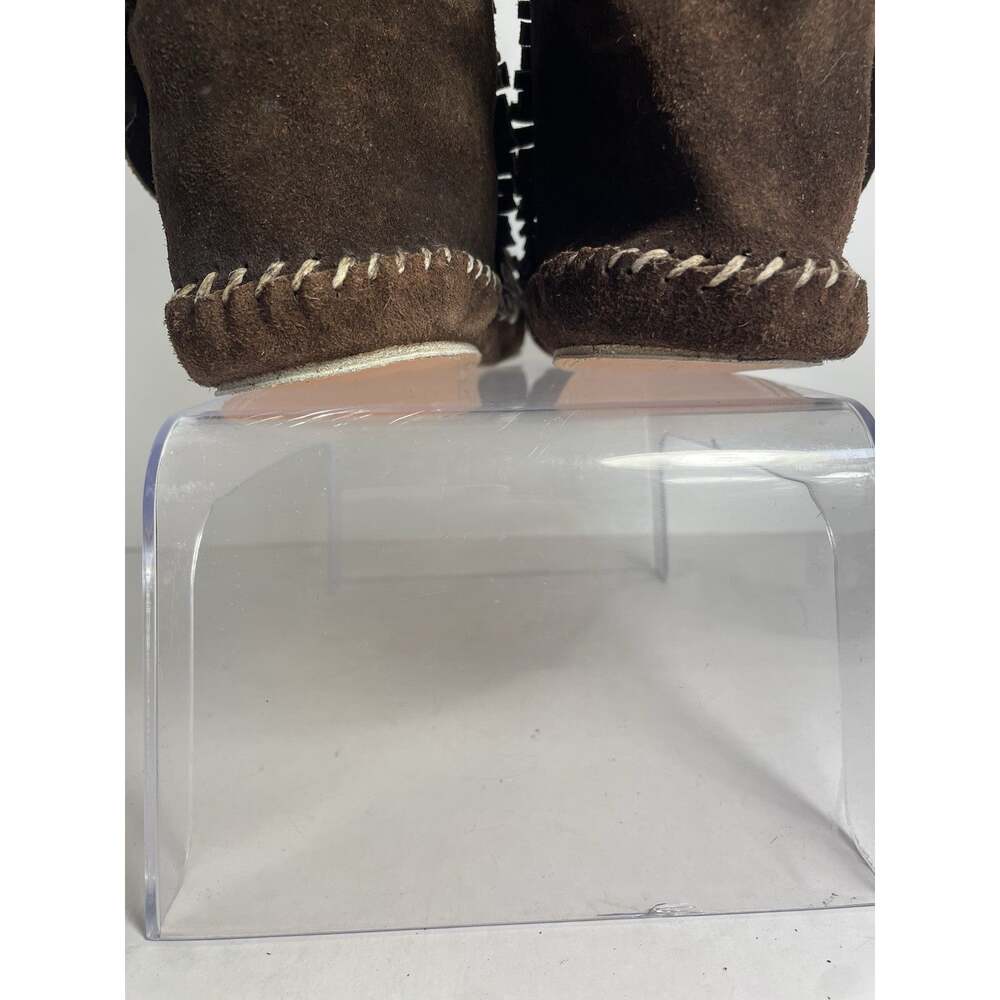 Vintage Artisan Made Mexico Suede Moccasin Boots Fringe Concho Women's 10 EUC - Picture 5 of 8